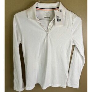 French Toast Girls Uniform Long Sleeve Shirt White Size L 10-12